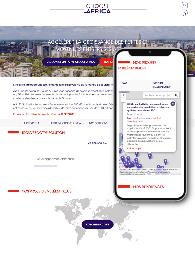 Création site internet institutionnel bilingue - Paris - France - Vue desktop & mobile