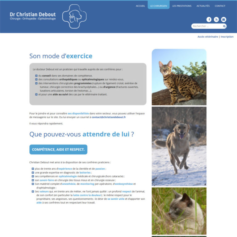 Réalisation site web chirurgien vétérinaire - Plaisance-du-Touch | Matthieu Pain Créations Multimédia | Toulouse